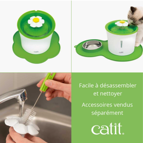 Visuel 10 du produit Distributeur Chat – Catit Fontaine à eau Flower coloris vert – 3 litres