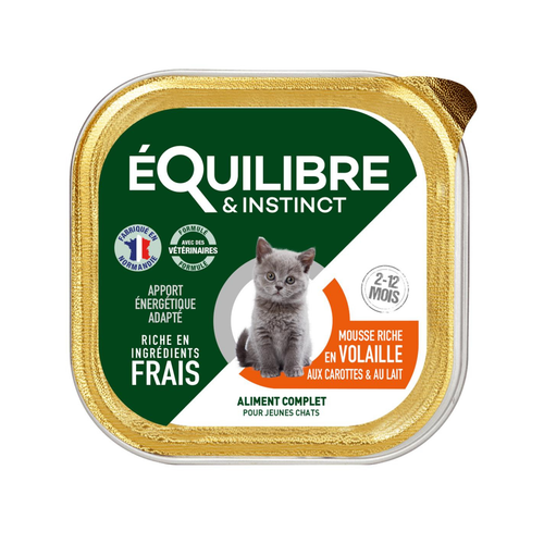 Visuel 2 du produit Boîtes Chat - Équilibre & Instinct Mousse chaton Volaille et carottes - 85 gr