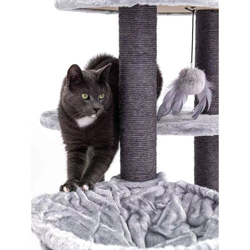 Visuel 3 du produit Arbre à Chat – Petrebels Charlotte 134 Gris – 59 x 56 x 134 cm