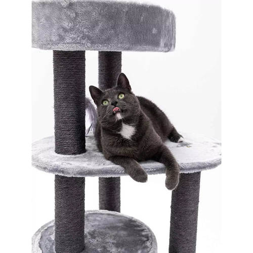 Visuel 9 du produit Arbre à Chat – Petrebels Charlotte 134 Gris – 59 x 56 x 134 cm