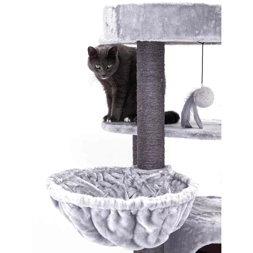 Visuel 7 du produit Arbre à Chat – Petrebels Charlotte 134 Gris – 59 x 56 x 134 cm