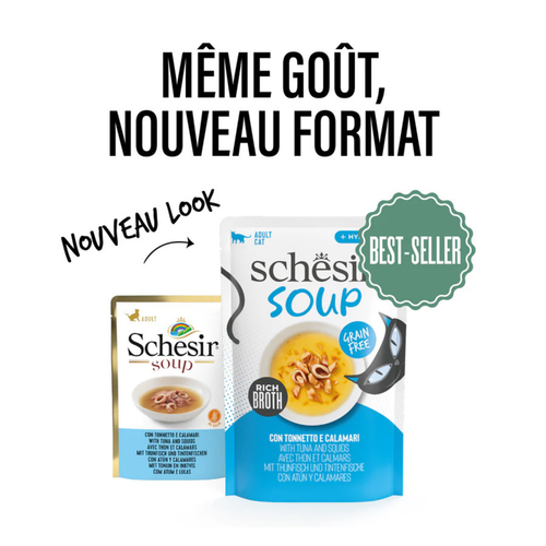 Visuel 3 du produit Soupe chat Schesir Thon sauvage et Calmars - 85g