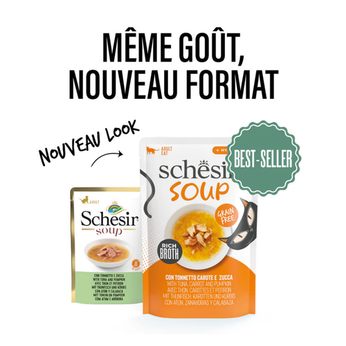 Visuel 3 du produit Soupe chat Schesir Thon sauvage et Potiron - 85g