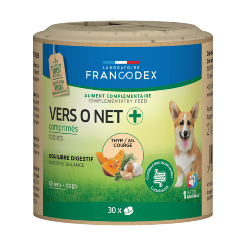 Visuel 1 du produit Soin Chien – Francodex Vers O Net+ – 30 comprimés