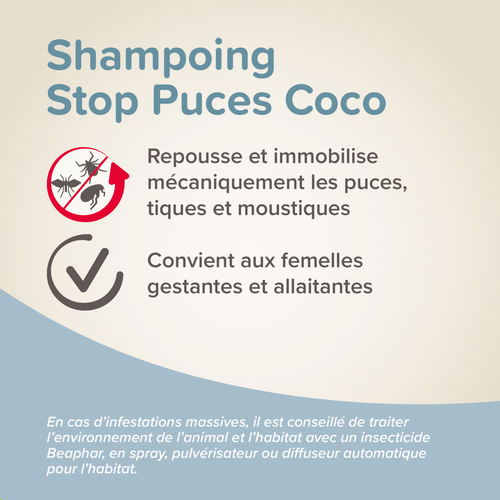 Visuel 3 du produit Hygiène – Beaphar Shampooing Stop Puces Coco – 250 ml