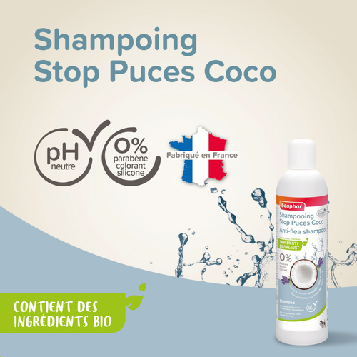 Visuel 5 du produit Hygiène – Beaphar Shampooing Stop Puces Coco – 250 ml