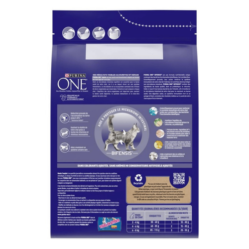 Visuel 3 du produit Croquettes Chat – Purina One Adulte Poissons De Mer Céréales Complètes – 3 kg