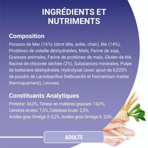 Visuel 4 du produit Croquettes Chat – Purina One Adulte Poissons De Mer Céréales Complètes – 3 kg