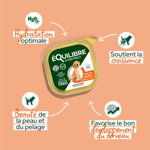Visuel 4 du produit Équilibre & Instinct Barquette Chiot Volaille - 150 gr