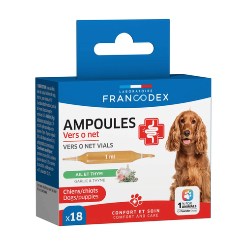 Visuel 2 du produit Francodex Ampoules Chien Vers O Net - x 18 ampoules