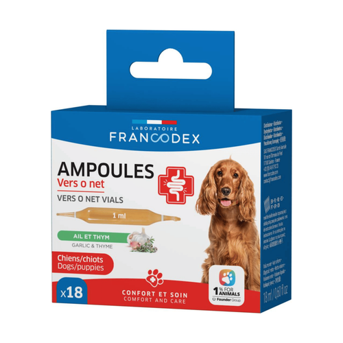 Visuel 3 du produit Francodex Ampoules Chien Vers O Net - x 18 ampoules