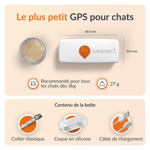Visuel 8 du produit Sécurité Chat - Weenect GPS blanc XS – 60 X 23 X 12 mm