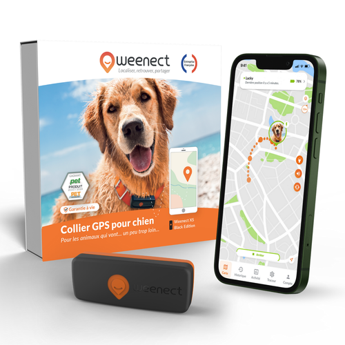 Visuel 1 du produit Sécurité Chien - Weenect GPS noir XS – 60 X 23 X 12 mm