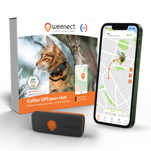 Visuel 1 du produit Sécurité Chat - Weenect GPS noir XS – 60 X 23 X 12 mm