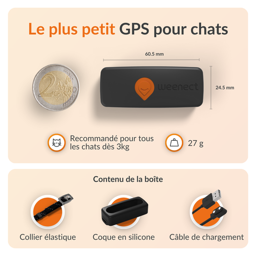 Visuel 8 du produit Sécurité Chat - Weenect GPS noir XS – 60 X 23 X 12 mm