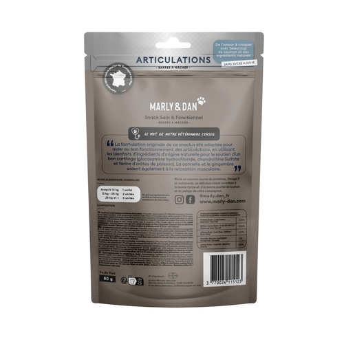 Visuel 2 du produit Friandise Chien – Marly & Dan Barres à mâcher « Articulations » - 80 gr