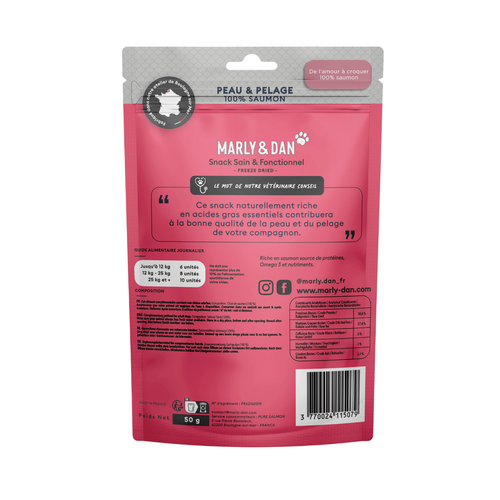 Visuel 2 du produit Friandise Chien – Marly & Dan Freeze Dried « Peau et pelage » - 50 gr