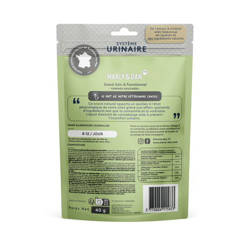 Visuel 2 du produit Friandise Chat – Marly & Dan Tendres bouchées « Système urinaire » - 50 gr