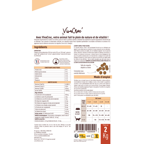 Visuel 2 du produit Croquettes Chat – VivaCroc Chaton Poulet – 2 kg