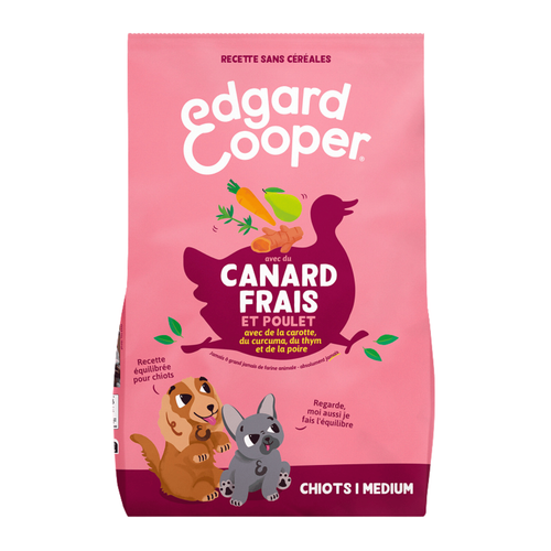 Visuel 1 du produit Edgard & Cooper Croquettes chiot Canard Poulet Sans Céréales - 7 kg