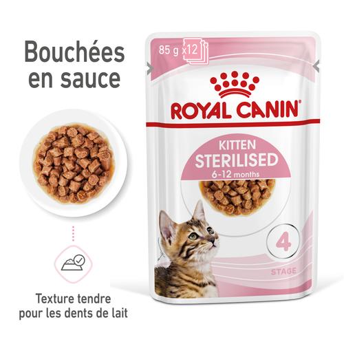Visuel 3 du produit Boîtes Chat – Royal Canin Sachet Sauce Kitten Sterilised - 12 x 85 g