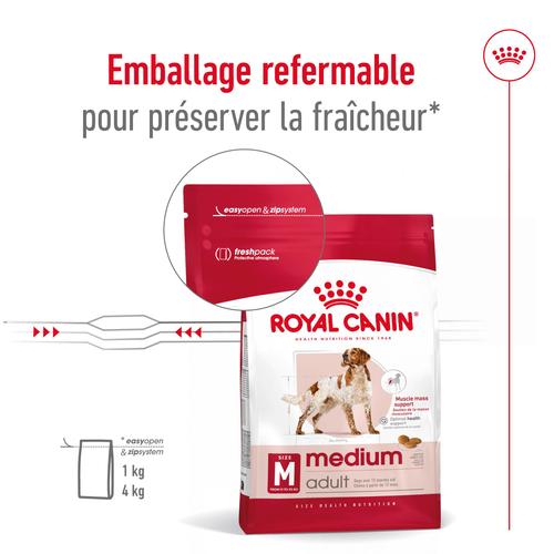 Visuel 7 du produit Royal Canin Croquettes Chien Medium Adult À Partir De 12 Mois - 12 kg