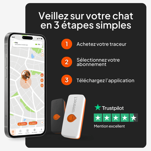 Visuel 5 du produit Sécurité Chat - Weenect GPS blanc XS – 60 X 23 X 12 mm