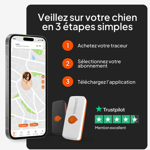 Visuel 6 du produit Sécurité Chien - Weenect GPS blanc XS – 60 X 23 X 12 mm