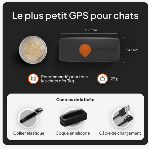 Visuel 7 du produit Sécurité Chat - Weenect GPS noir XS – 60 X 23 X 12 mm