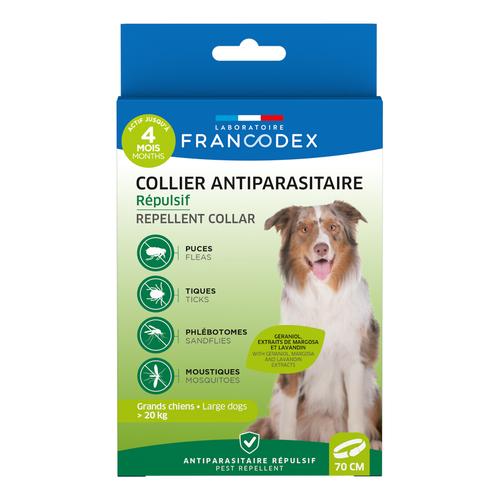 Visuel 1 du produit Soin Chien - Francodex Collier insectifuge Grands chiens plus de 20 kg - 75 cm