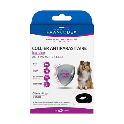 Meilleurs prix pour Soin Chien - Francodex Collier antiparasitaire Icaridine Noir - 60 cm