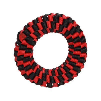 Comparer les prix de Jouet Chien - Flamingo Jouet Movas Anneau Rouge et noir - Ø 13 cm