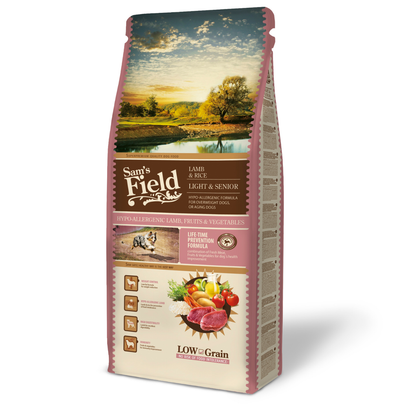 SAM'S FIELD-Croquettes Chien Senior Low Grain – Sam's Field light à l'agneau et au riz – 13 kg