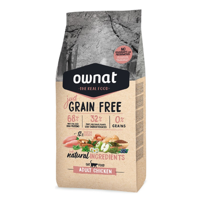 Comparer les prix de Croquettes Chat - Ownat Grain Free Just Adulte sans céréales au Poulet 1kg