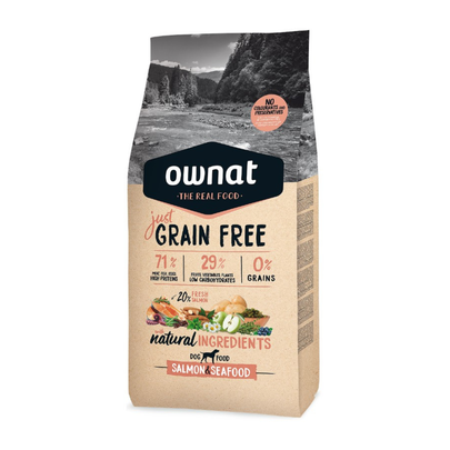 OWNAT-Croquettes Chien - Ownat Just Grain Free Adulte sans céréales Saumon & Poisson 3kg
