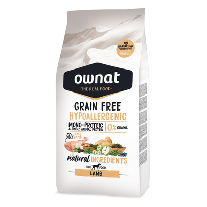 Meilleurs prix pour Croquettes Chien - Ownat Grain free Hypoallergenic Agneau - 12 kg