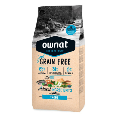 Comparer les prix de Croquettes Chien - Ownat Just Grain FreeAdulte sans céréales Truite - 3kg