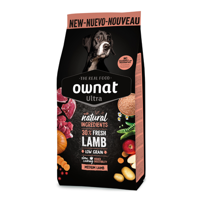 Meilleurs prix pour OWNAT-Ownat Croquettes Chien Ultra Medium Lamb & Rice - 12 kg