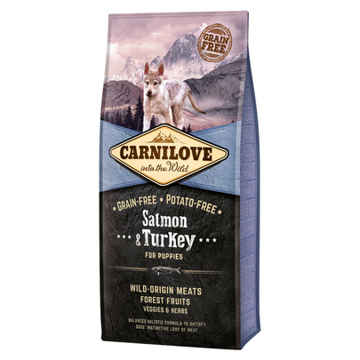 CARNILOVE-Croquettes Chien - Carnilove Chiot Sans Céréales Salmon & Turkey -12kg