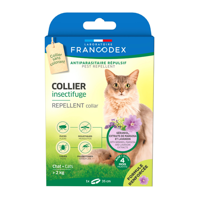 Meilleurs prix pour Soin Chat - Francodex Collier insectifuge Chats plus de 2 kg - 35 cm