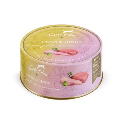 TERRA FELIS-Boîtes Chat - Terra Felis lapin dinde - 80 g