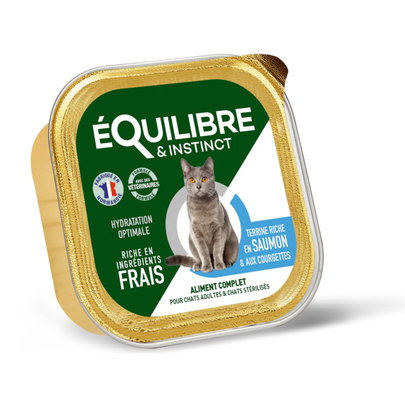Equilibre et Instinct - Pâtées chat stérilisé, saumon et courgettes