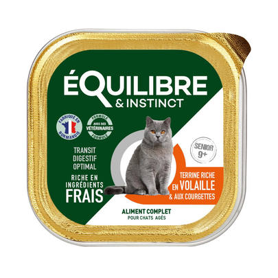 EQUILIBRE & INSTINCT-Boîtes Chat - Équilibre & Instinct Terrine chat sénior Volaille - 85 gr