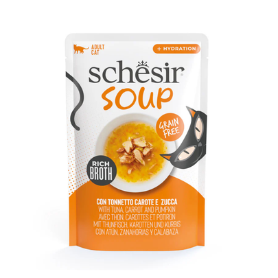 Comparer les prix de Soupe chat Schesir Thon sauvage et Potiron - 85g