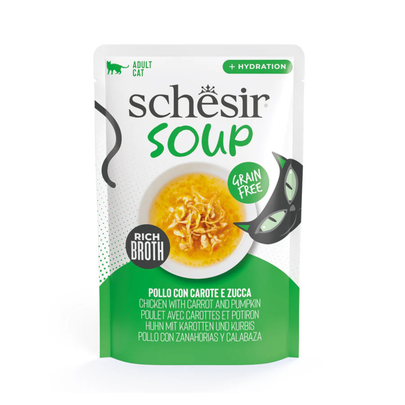 Meilleurs prix pour Soupe chat Schesir Poulet et Potiron - 85g