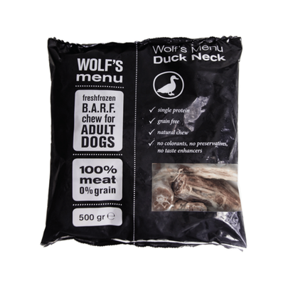 Meilleurs prix pour WOLFS MENU-BARF Chien - Wolf's Menu Cous de canard surgelé - 500 gr