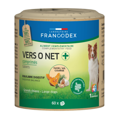FRANCODEX-Soin Chien – Francodex Vers O net + – 60 comprimés