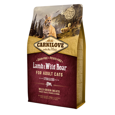 CARNILOVE-Croquettes chat adult stérilisé - Carnilove Cat Lamb & Wild Boar - 2kg