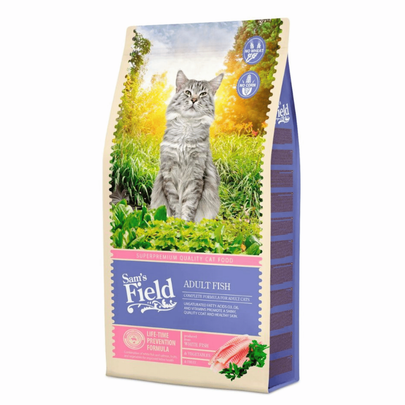 Comparer les prix de Croquettes Chat Adulte – Sam's Field au poisson – 7,5 kg
