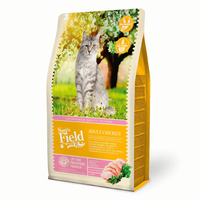 Comparer les prix de Croquettes Chat Adulte – Sam's Field au poulet – 2,5 kg